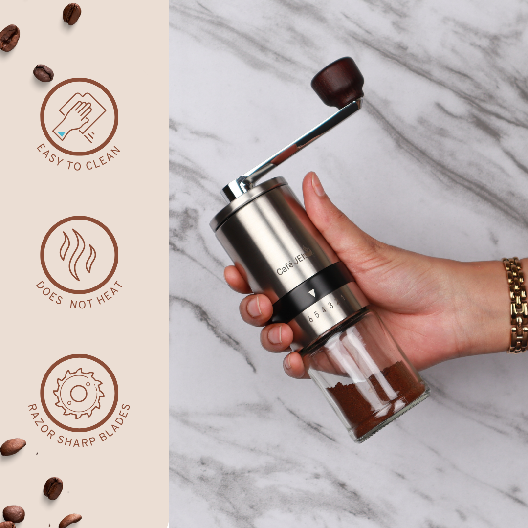 Cafe JEI Manual Burr Coffee Grinder β Precision Grinding for the Perfect Brew