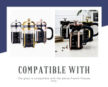 Load image into Gallery viewer, Cafe JEI Replacement Glass Carafe for French Press Steel Frame (Flat/Classic Dome)