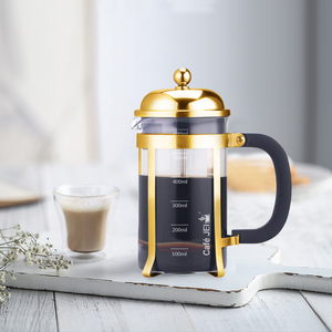 Cafe JEI Classic French Press Coffee and Tea Maker 600ml (Dome, Gold)