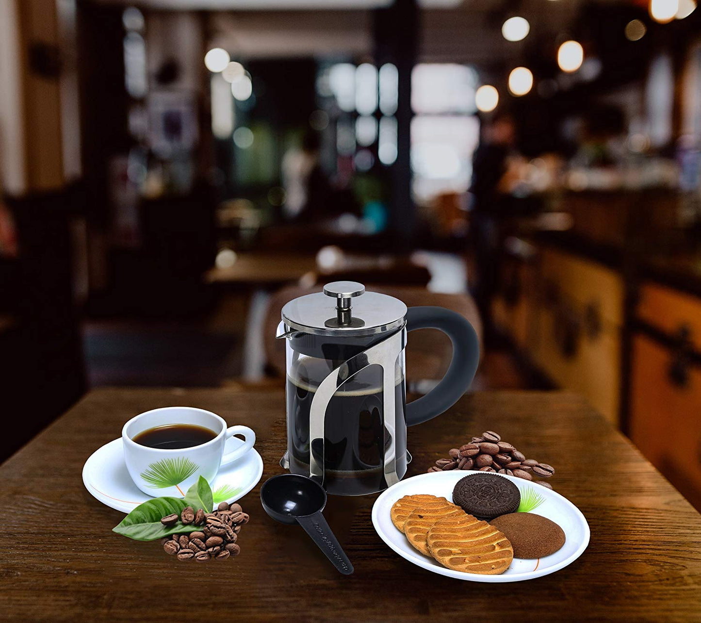 French Press Coffee and Tea Maker 600ml (Silver)