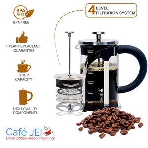 French Press Coffee and Tea Maker 600ml (Silver)