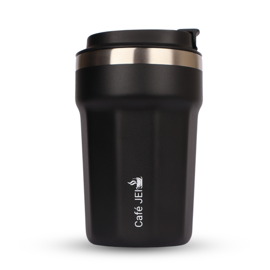 Cafe JEI 380ml Insulated Travel Mug – Leakproof Stainless Steel Thermos (Elegant Black)