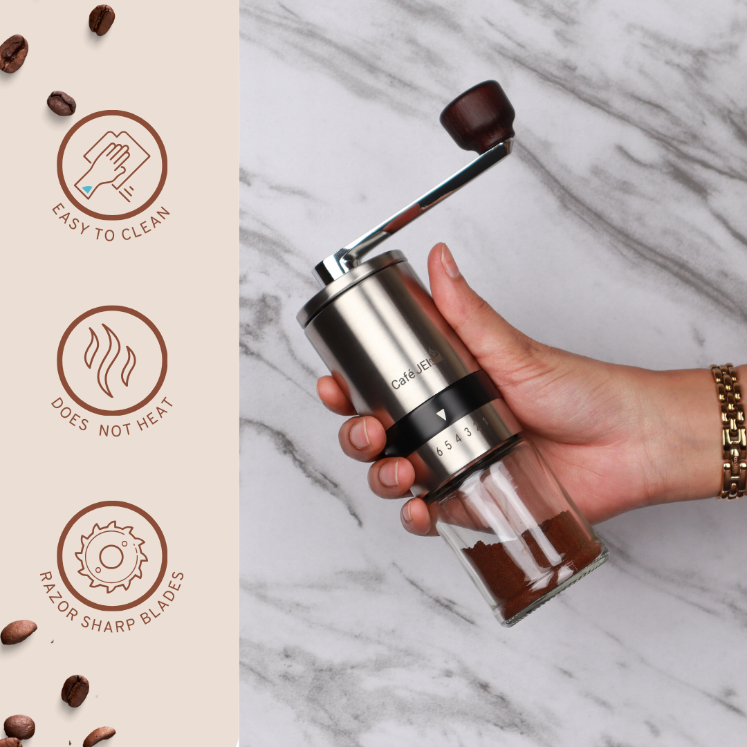 Cafe JEI Manual Burr Coffee Grinder – Precision Grinding for the Perfect Brew