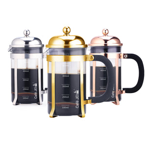 Cafe JEI Classic Dome French Press Coffee and Tea Maker 600ml (Dome Chrome)