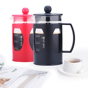 cafe jei french Press coffee maker plastic black and red