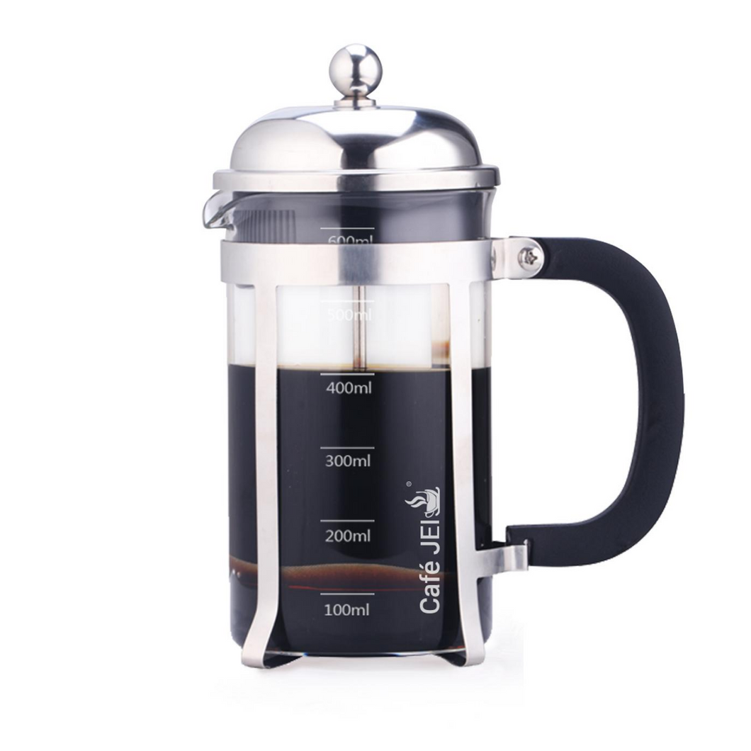 Cafe JEI Classic Dome French Press Coffee and Tea Maker 600ml (Dome Chrome)
