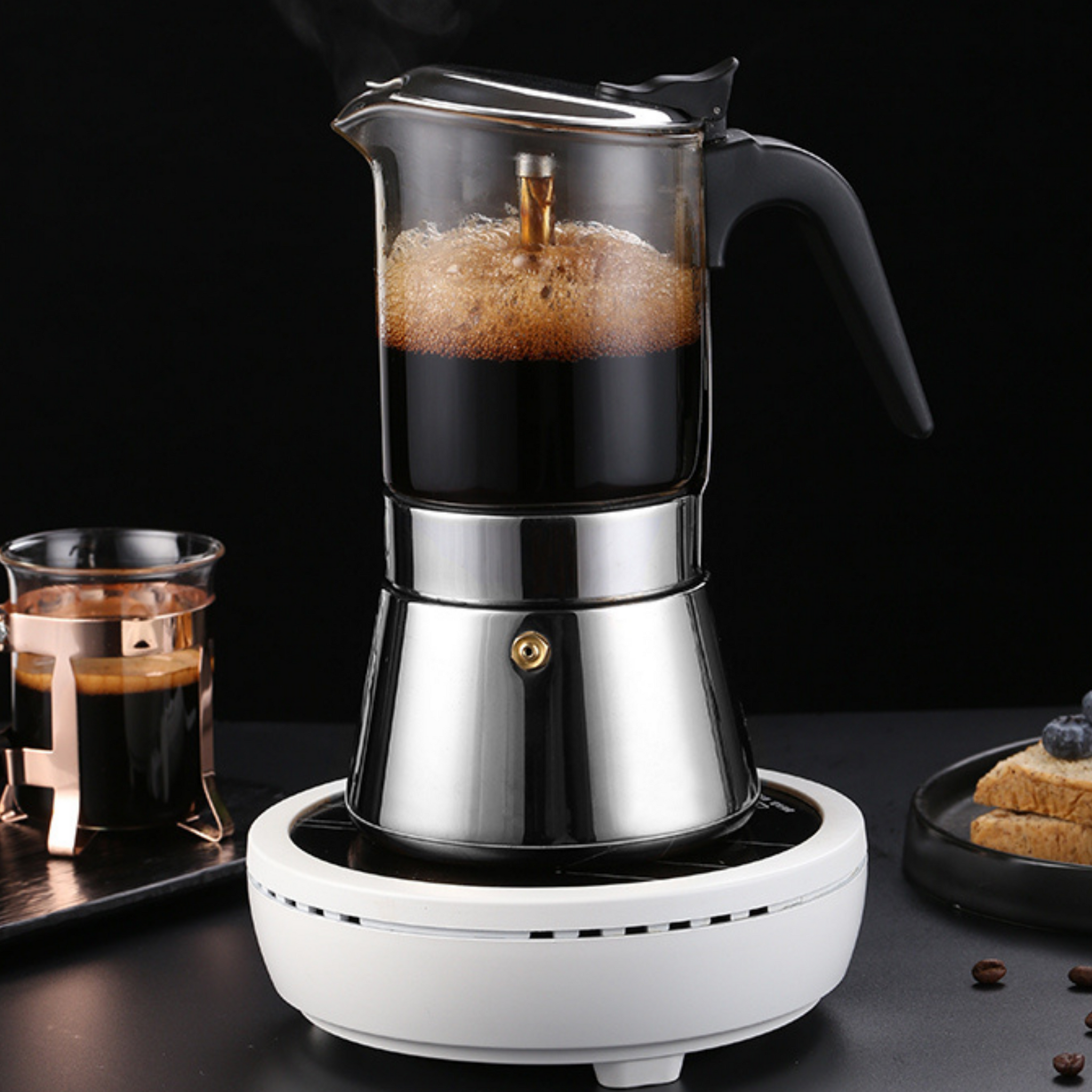 Stovetop Espresso Maker, 6 Cups Classic Italian Style Moka Pot (240ml, –  CafeJEI
