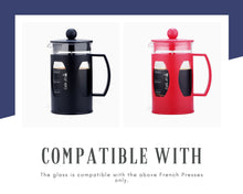 Load image into Gallery viewer, Cafe JEI Replacement Glass Carafe For French Press Soft (Black and Red)
