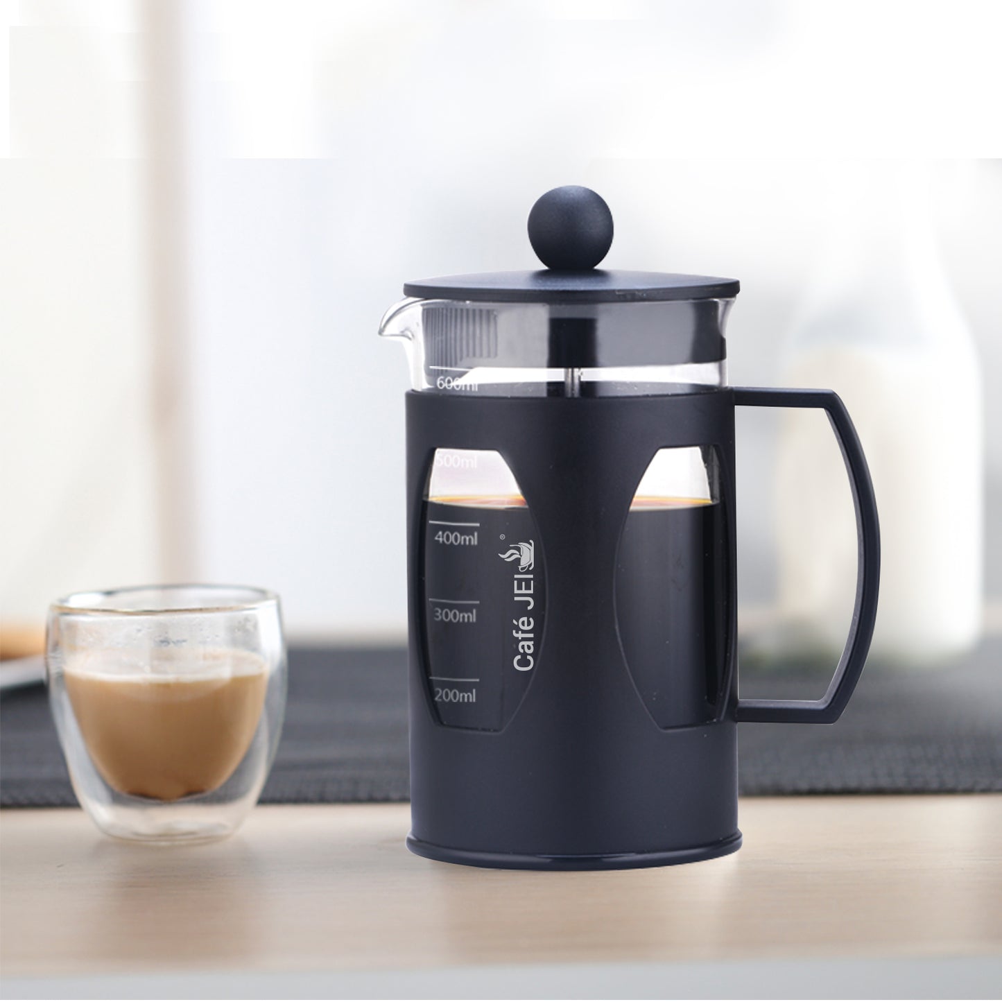 cafe jei french Press coffee maker plastic black