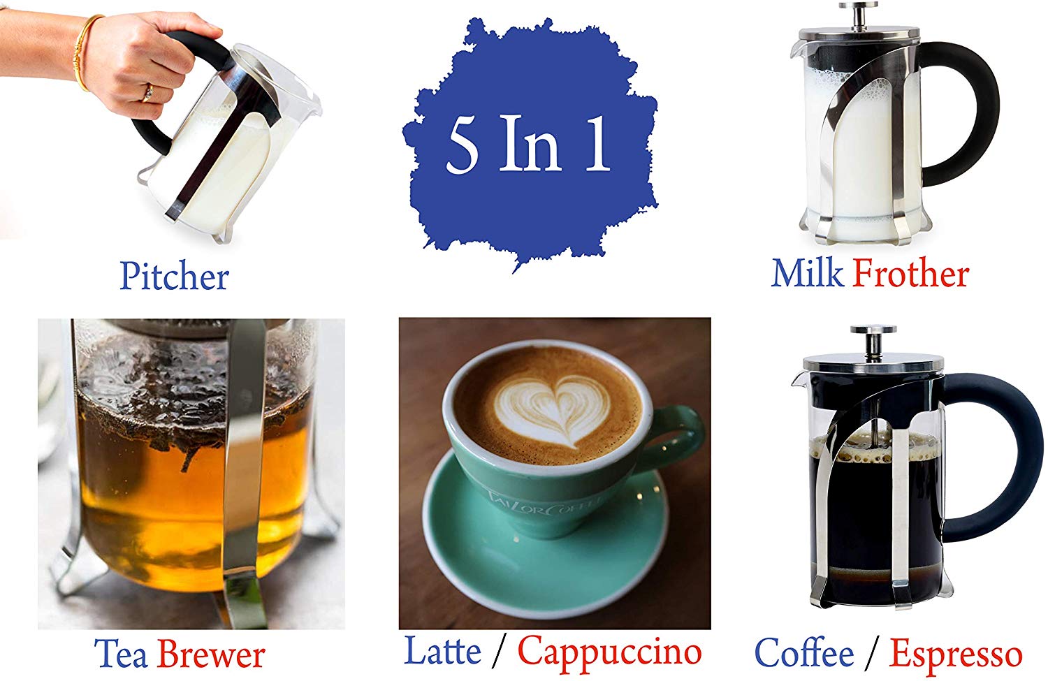 French Press Coffee and Tea Maker 600ml (Silver) – CafeJEI