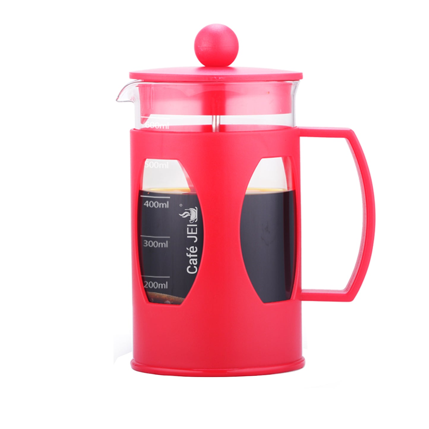 Cafe JEI French Press Coffee and Tea Maker 600ml, Soft (Red)