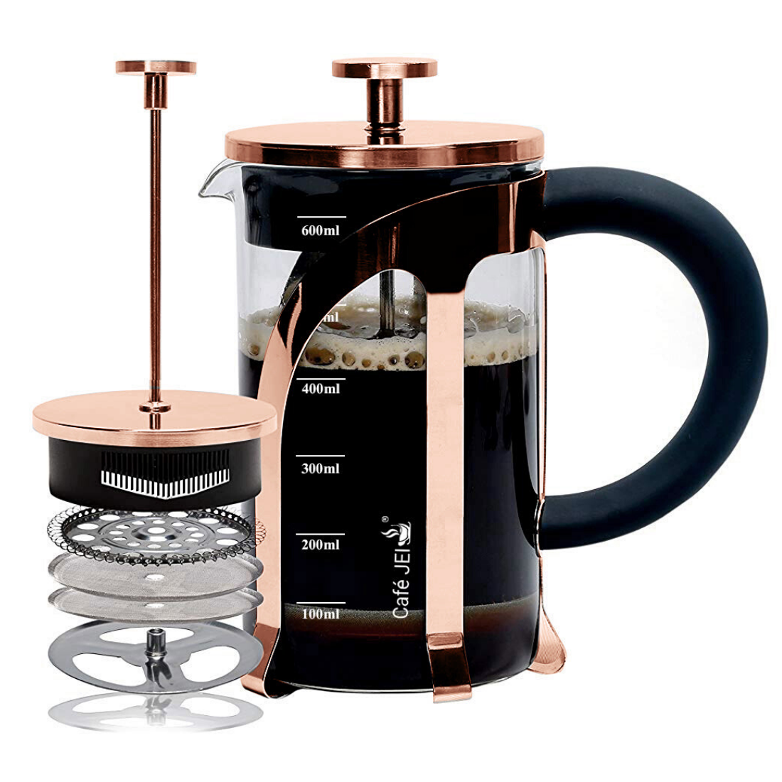 French Press Coffee and Tea Maker 600ml (Rose Gold) – CafeJEI